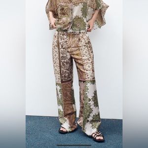 Zara patchwork silky pants